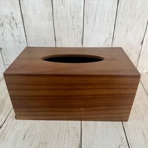 Handcrafted Solid Wood Tissue Box Sliding Lid Rectangular Walnut Minimalist